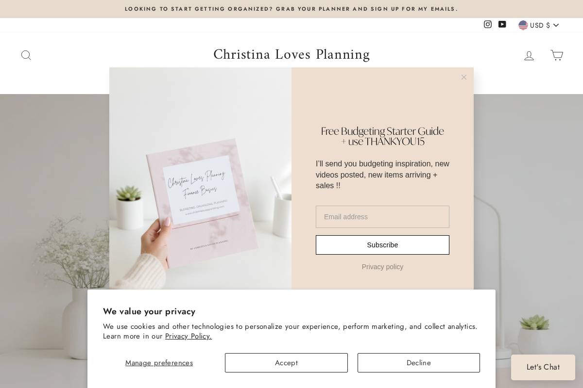 christinalovesplanning.com homepage screenshot