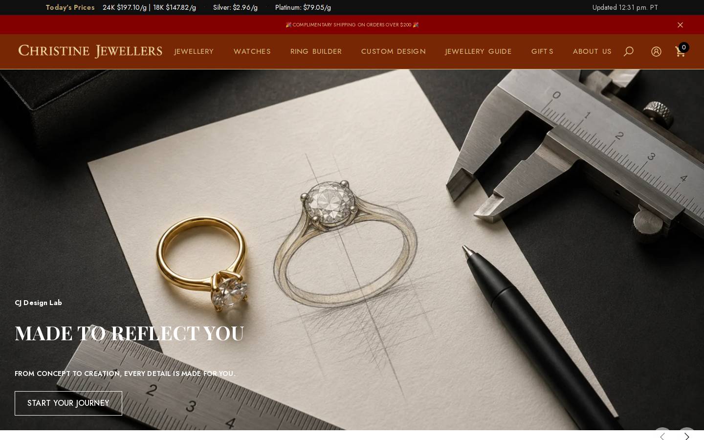 christinejewellers.com homepage screenshot