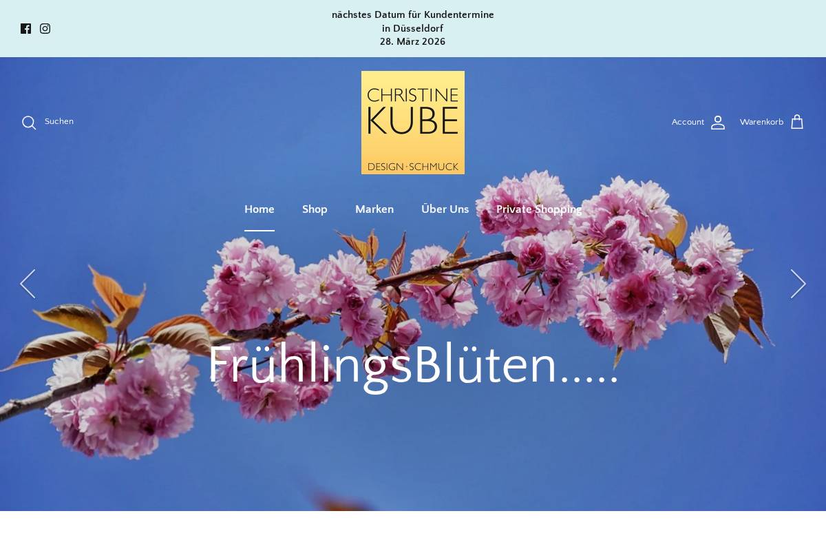 christinekube-designschmuck.de homepage screenshot