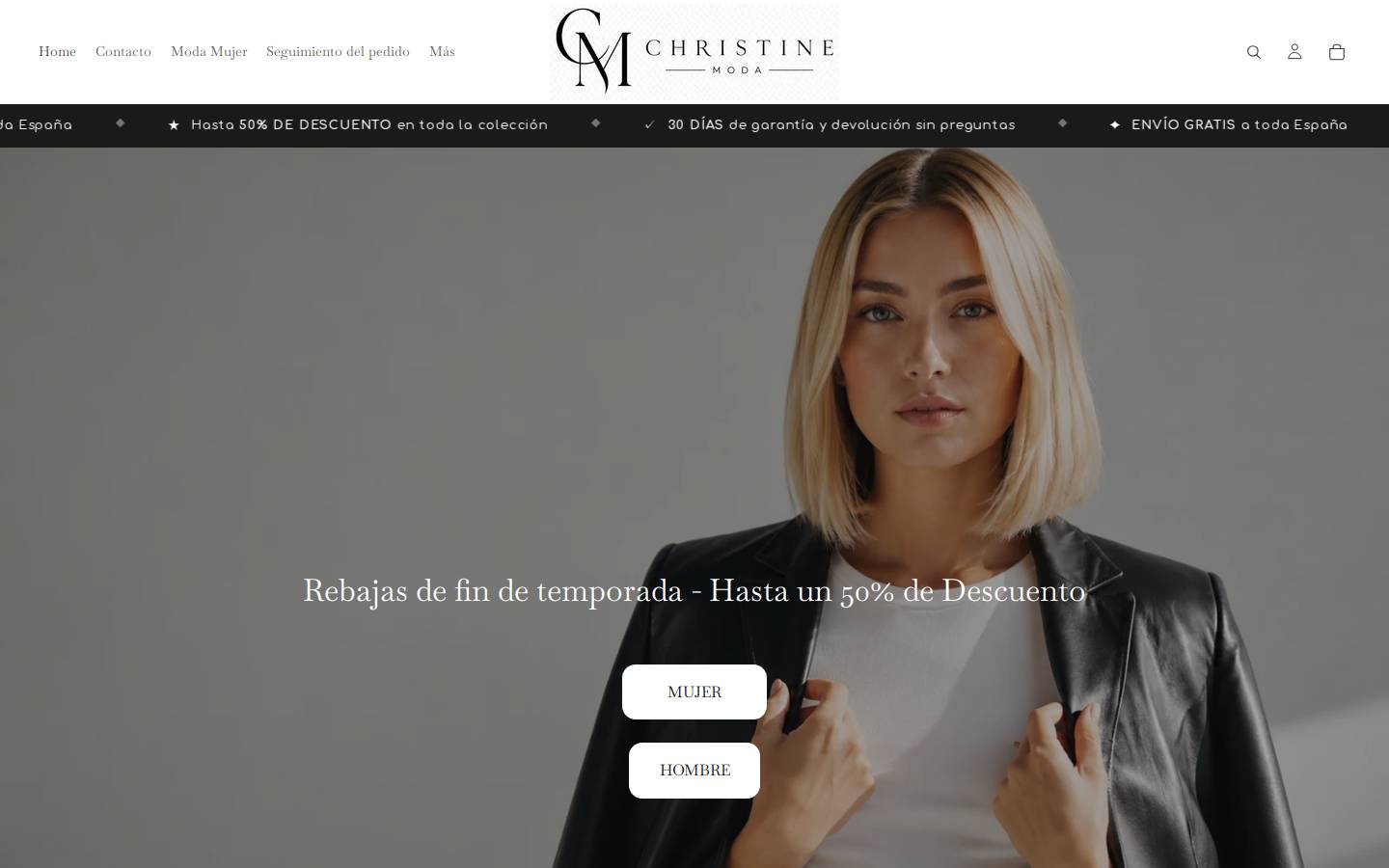christinemoda.com homepage screenshot