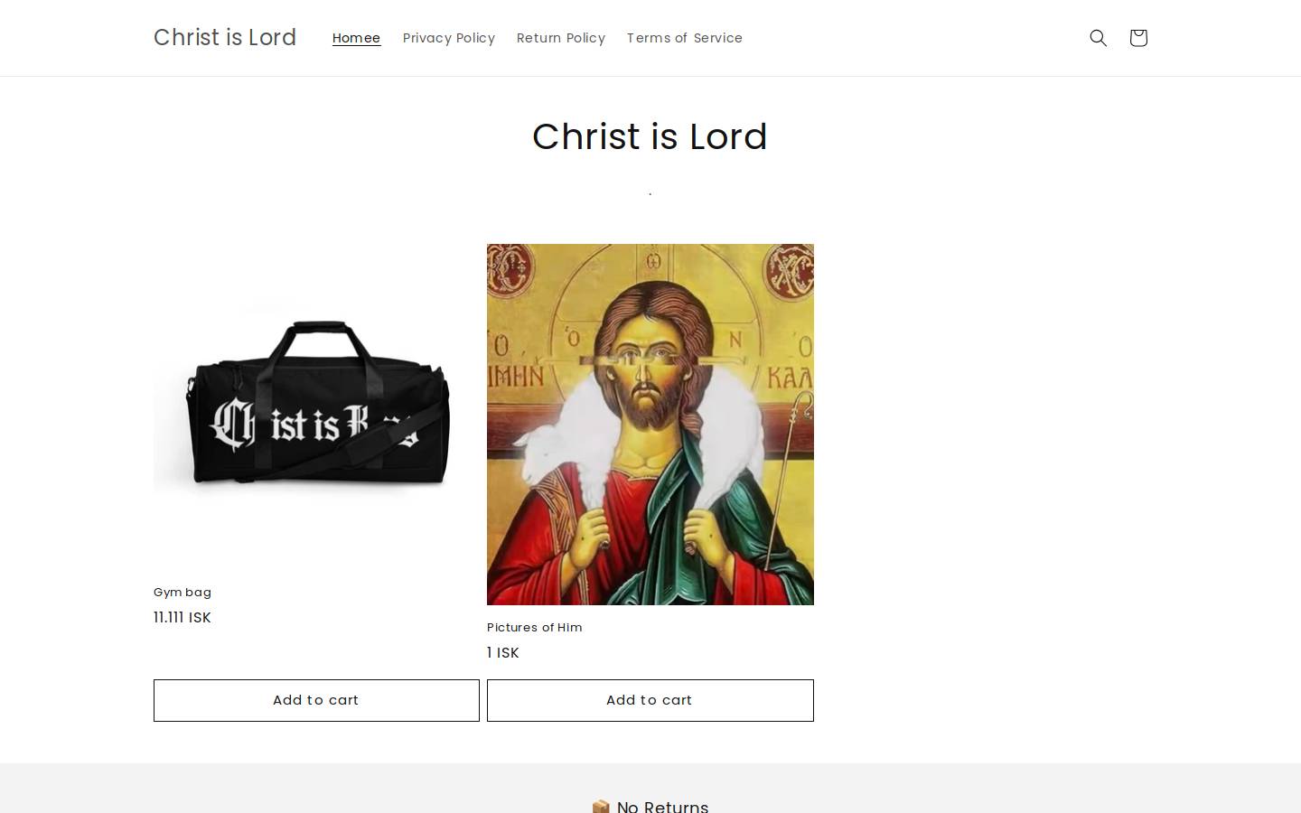 christislord.shop homepage screenshot