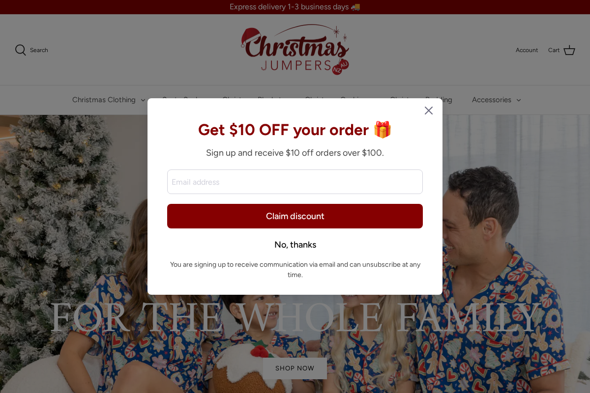 christmasjumpers.co.nz homepage screenshot