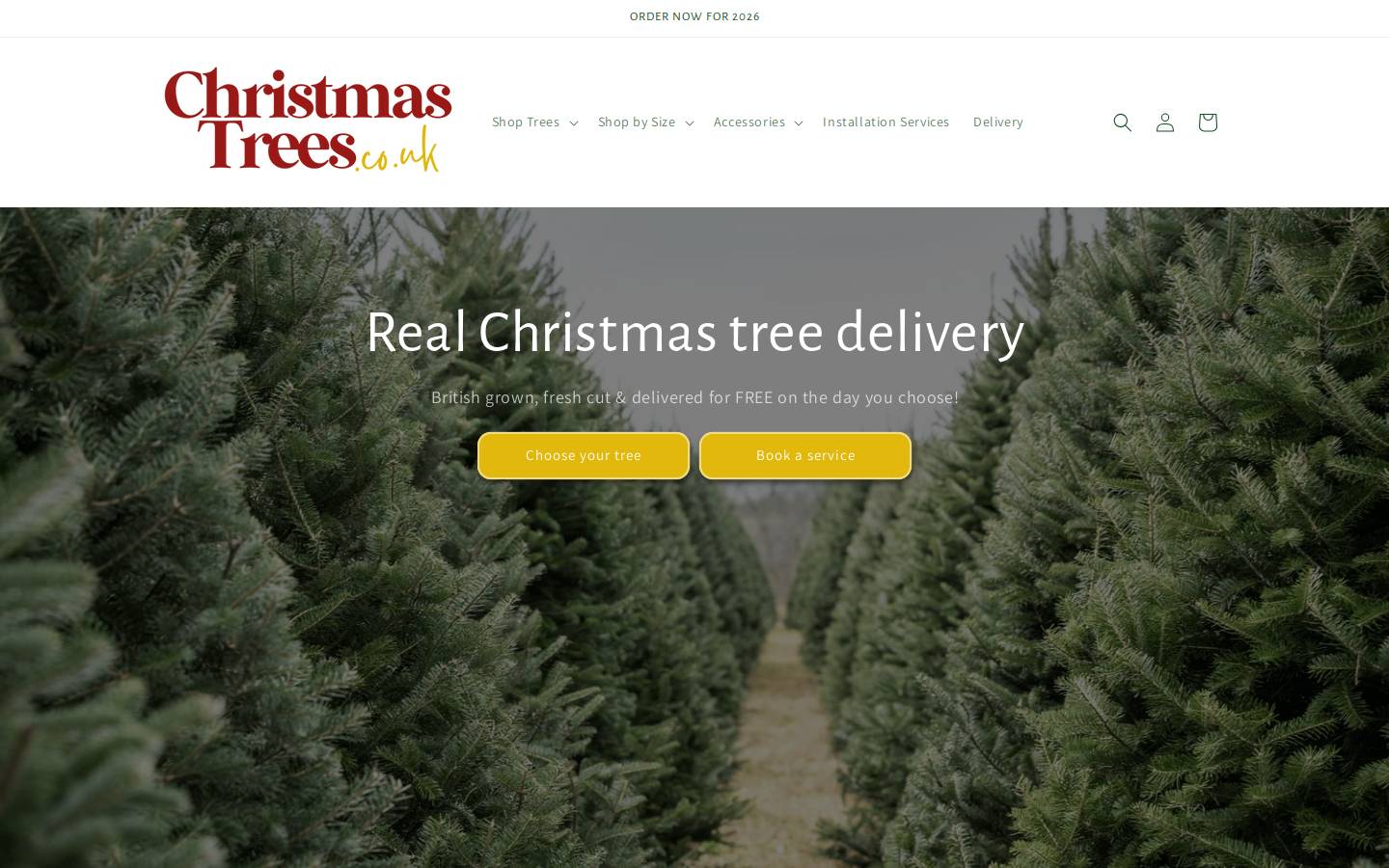Christmastrees.co.uk homepage screenshot