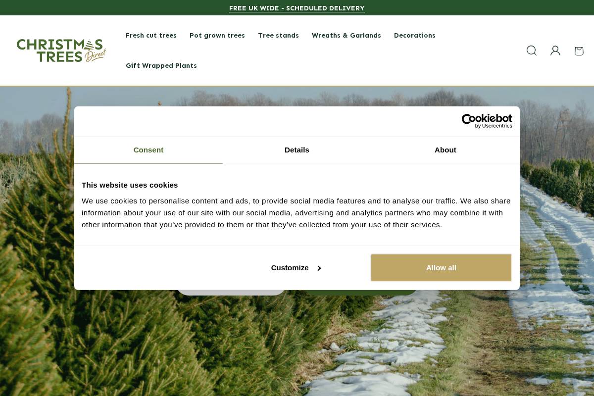 Christmas Trees Direct homepage screenshot