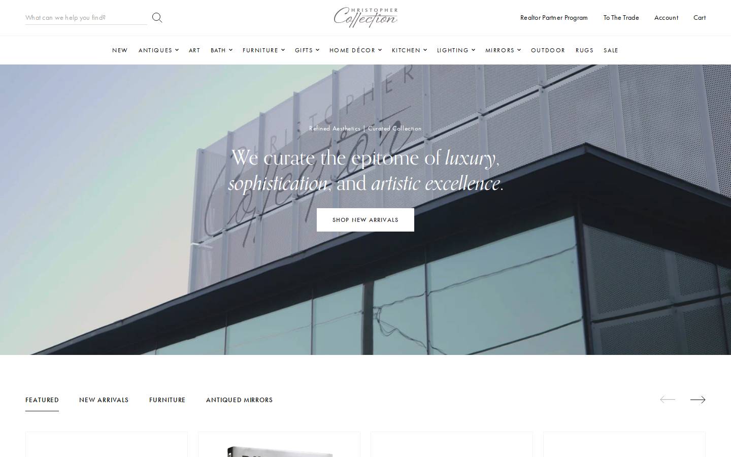 Christopher Collection homepage screenshot