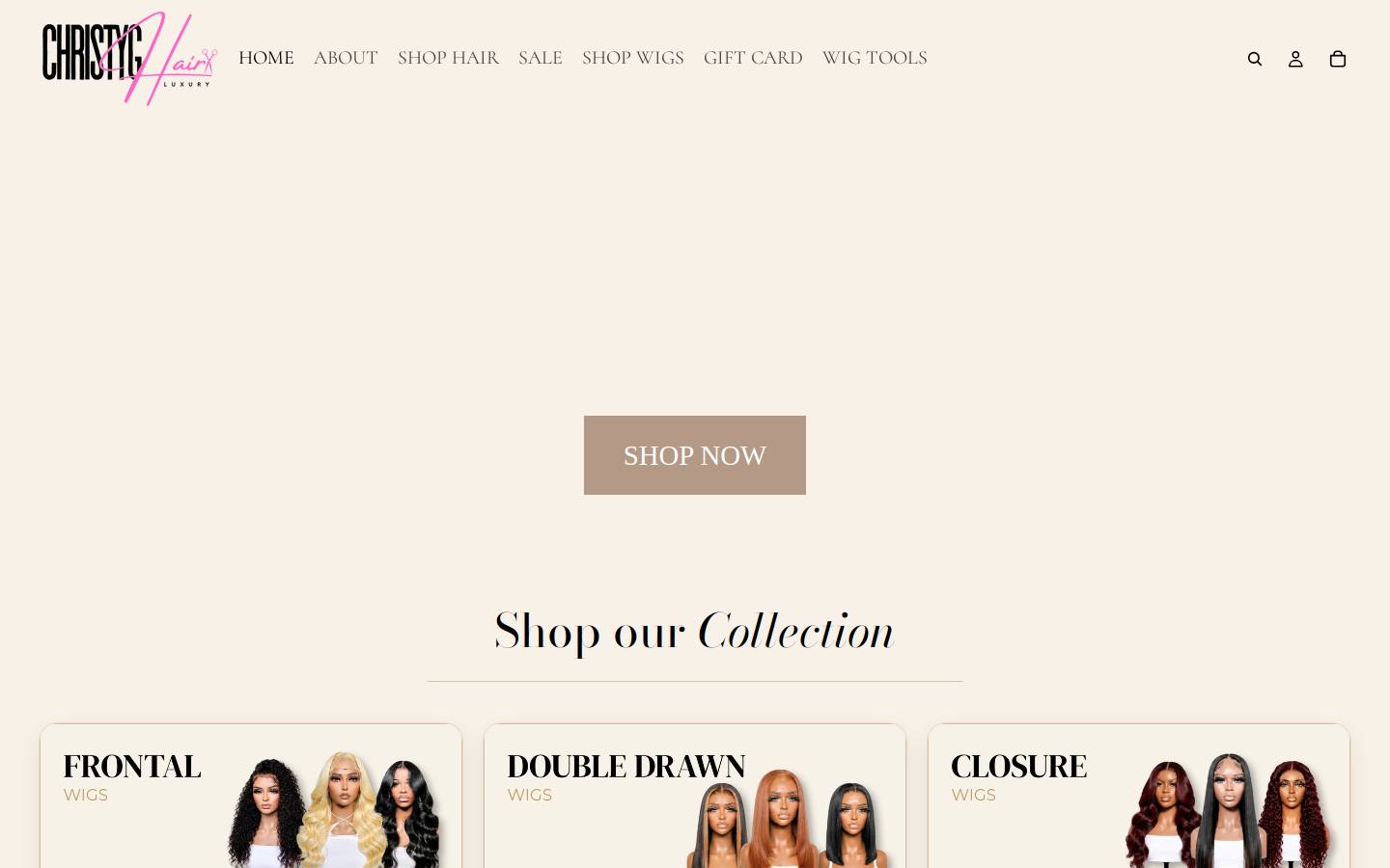 christyghair.com homepage screenshot