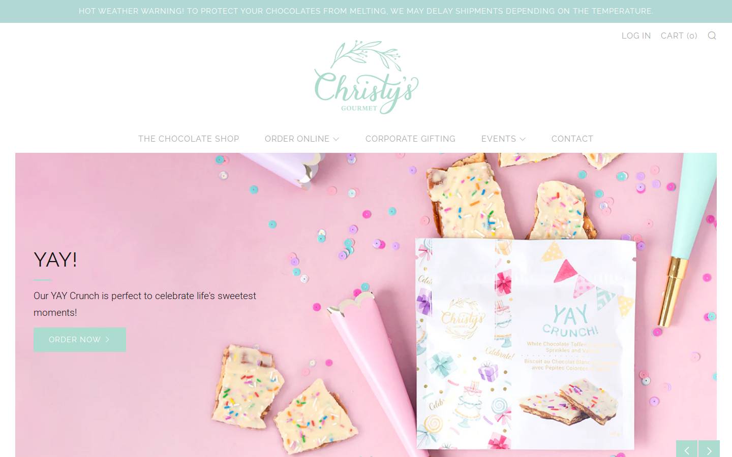 christysgourmetgifts.com homepage screenshot