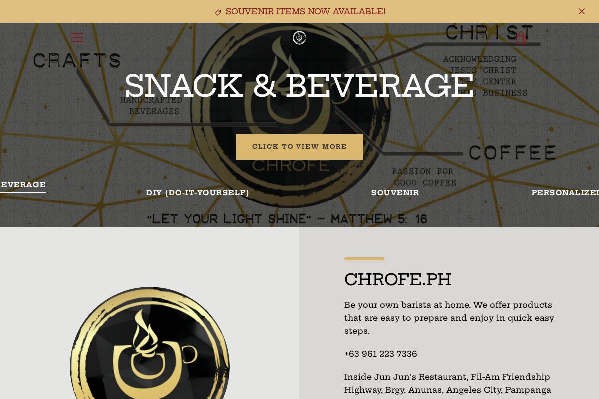 chrofeph.com homepage screenshot