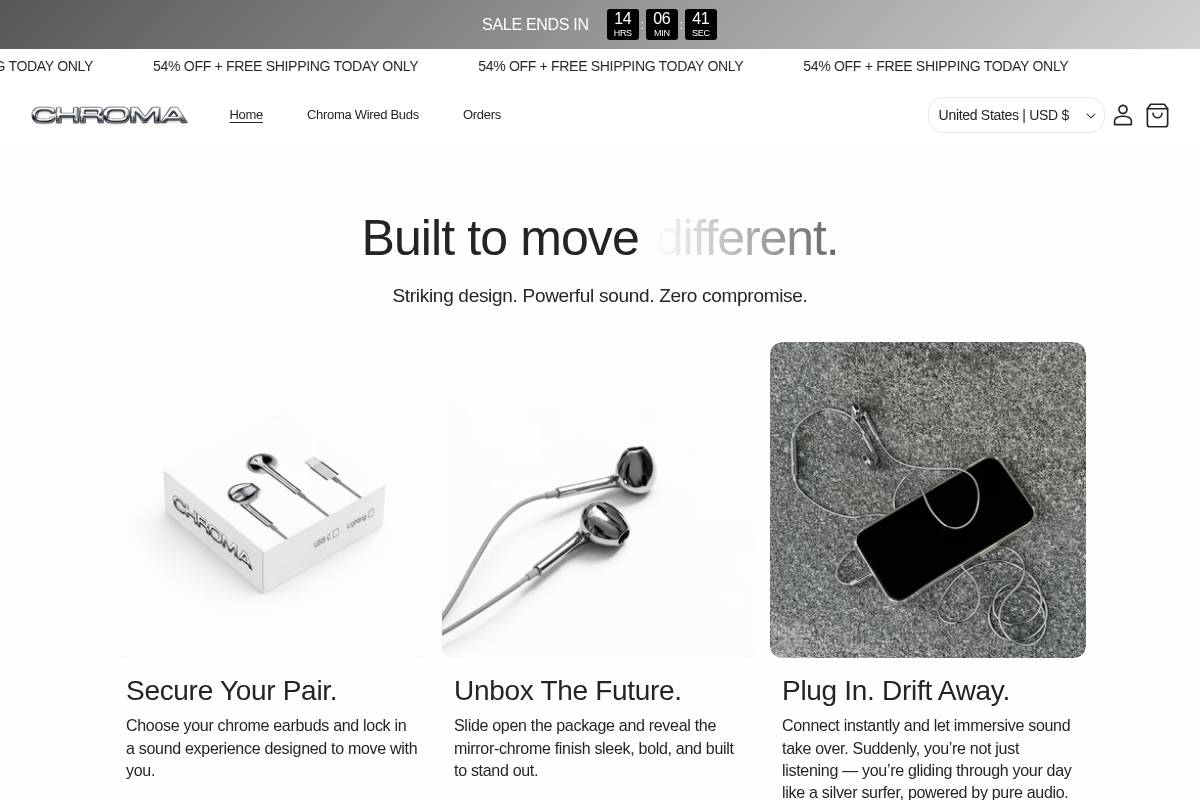 Chromabuds homepage screenshot