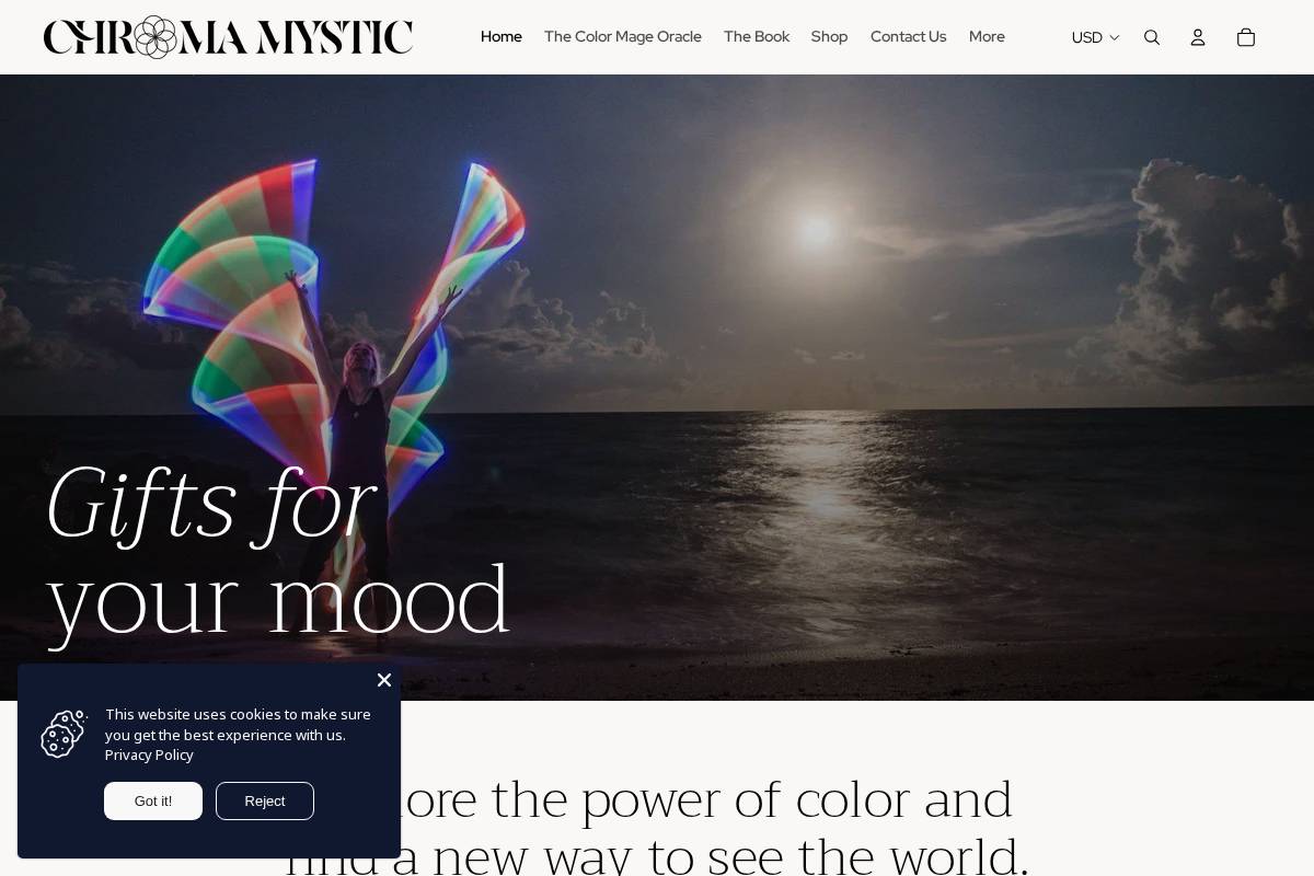 chromamystic.shop homepage screenshot