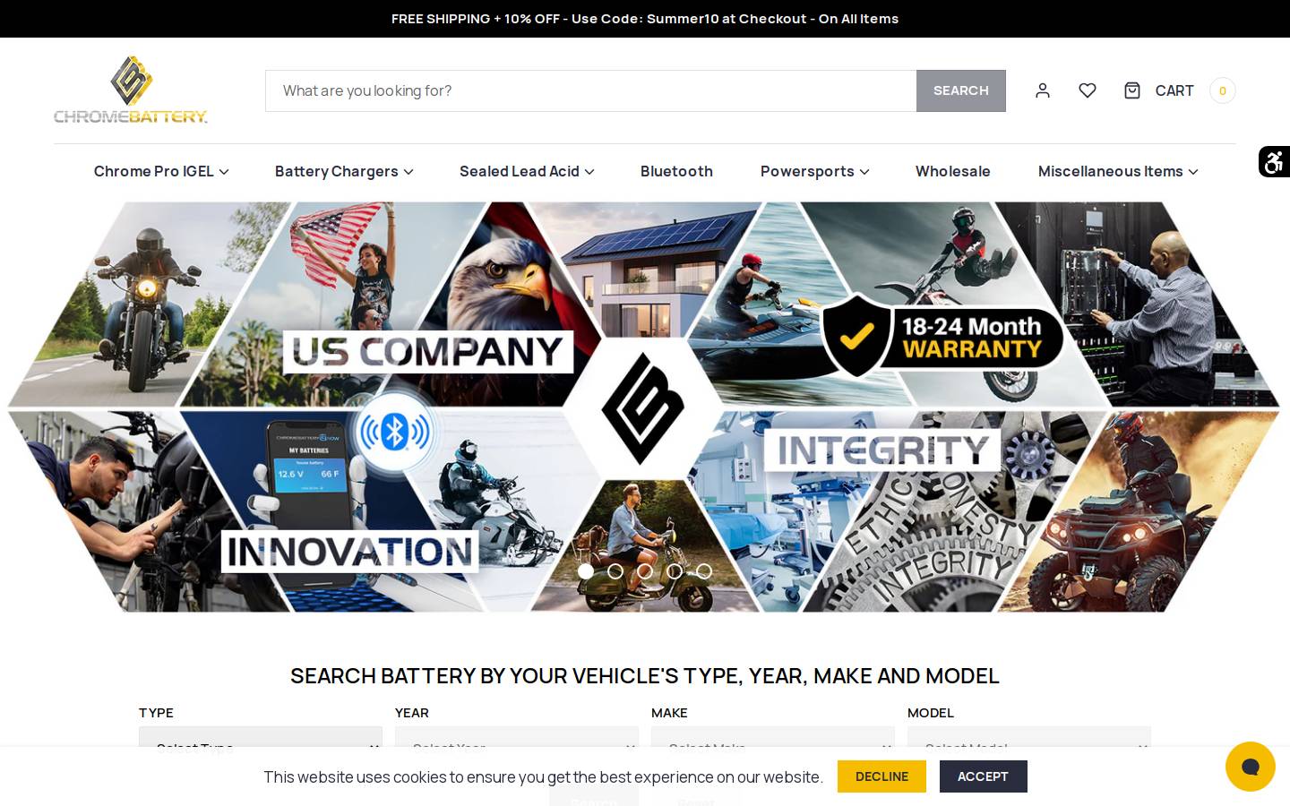 chromebattery.com homepage screenshot