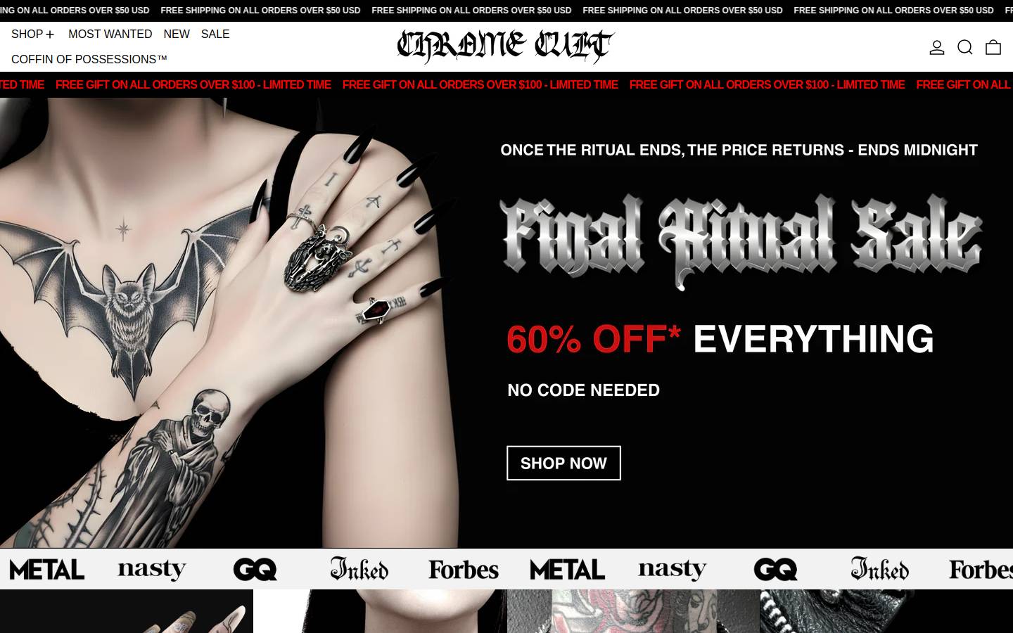 chromecult.com homepage screenshot