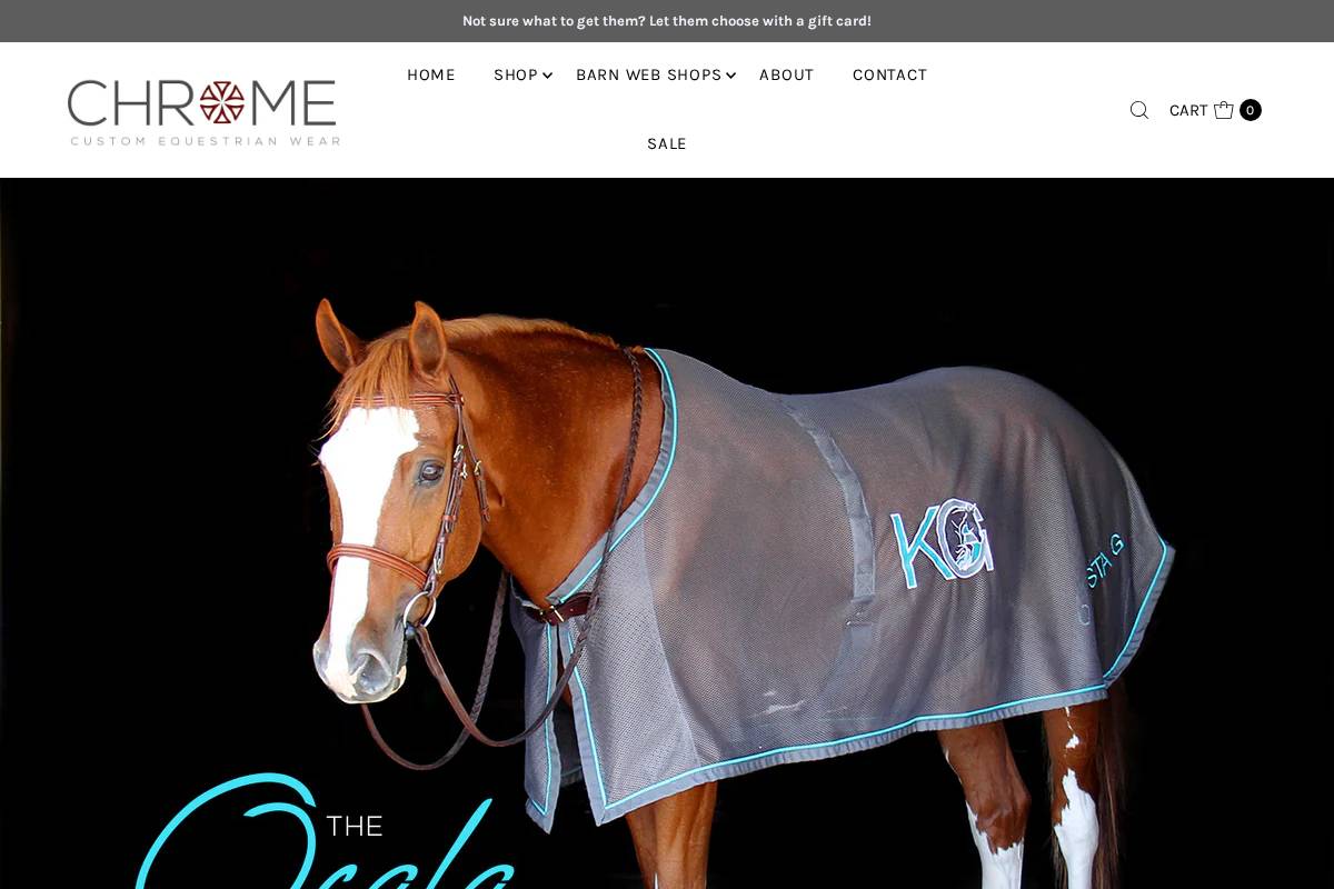 chromeequestrianwear.com homepage screenshot