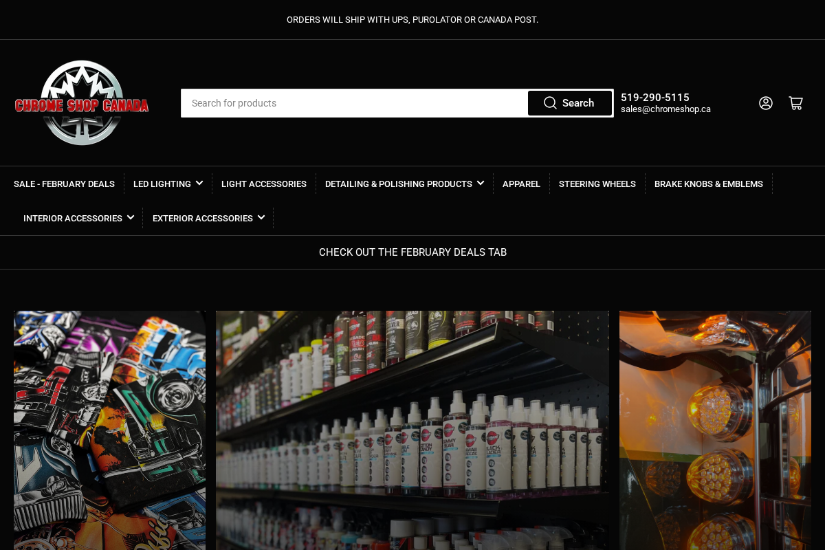 Chrome Shop Canada homepage screenshot