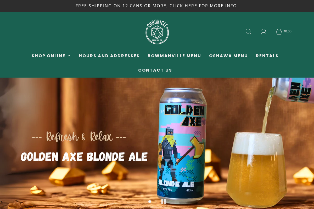 chroniclebeer.com homepage screenshot