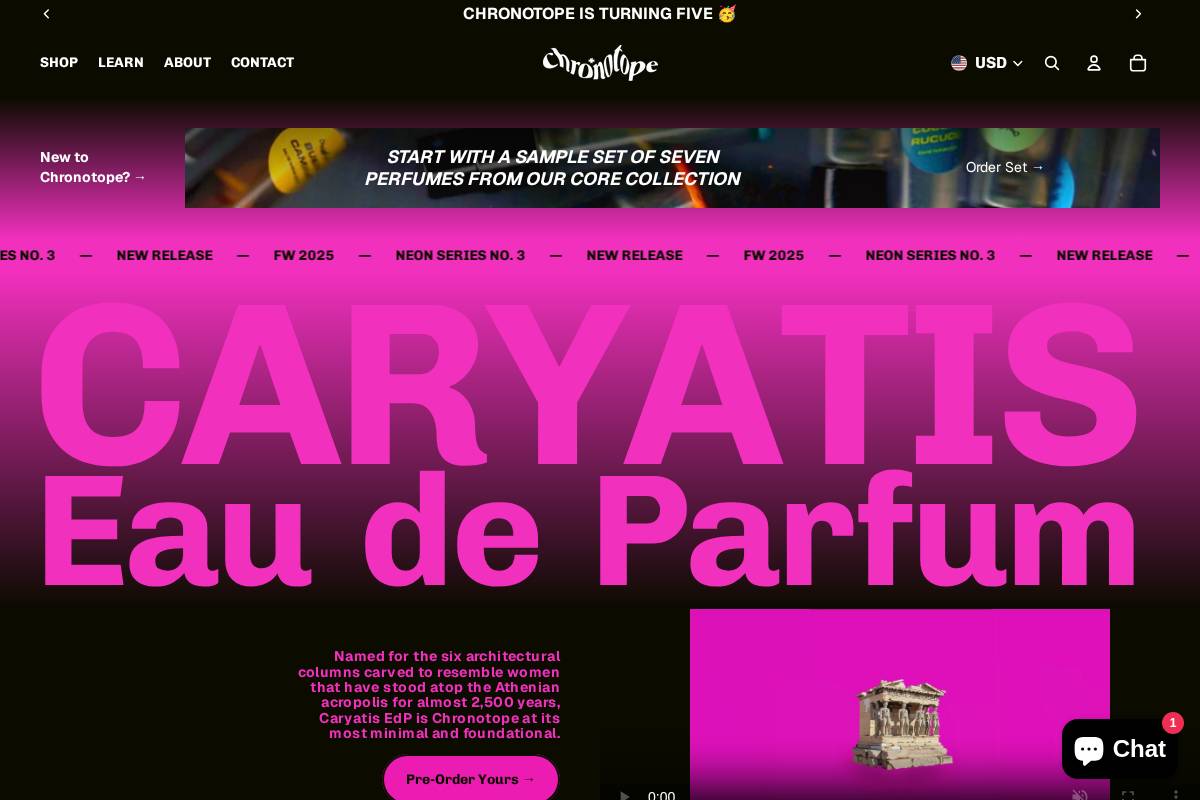 chronotope-perfume.com homepage screenshot