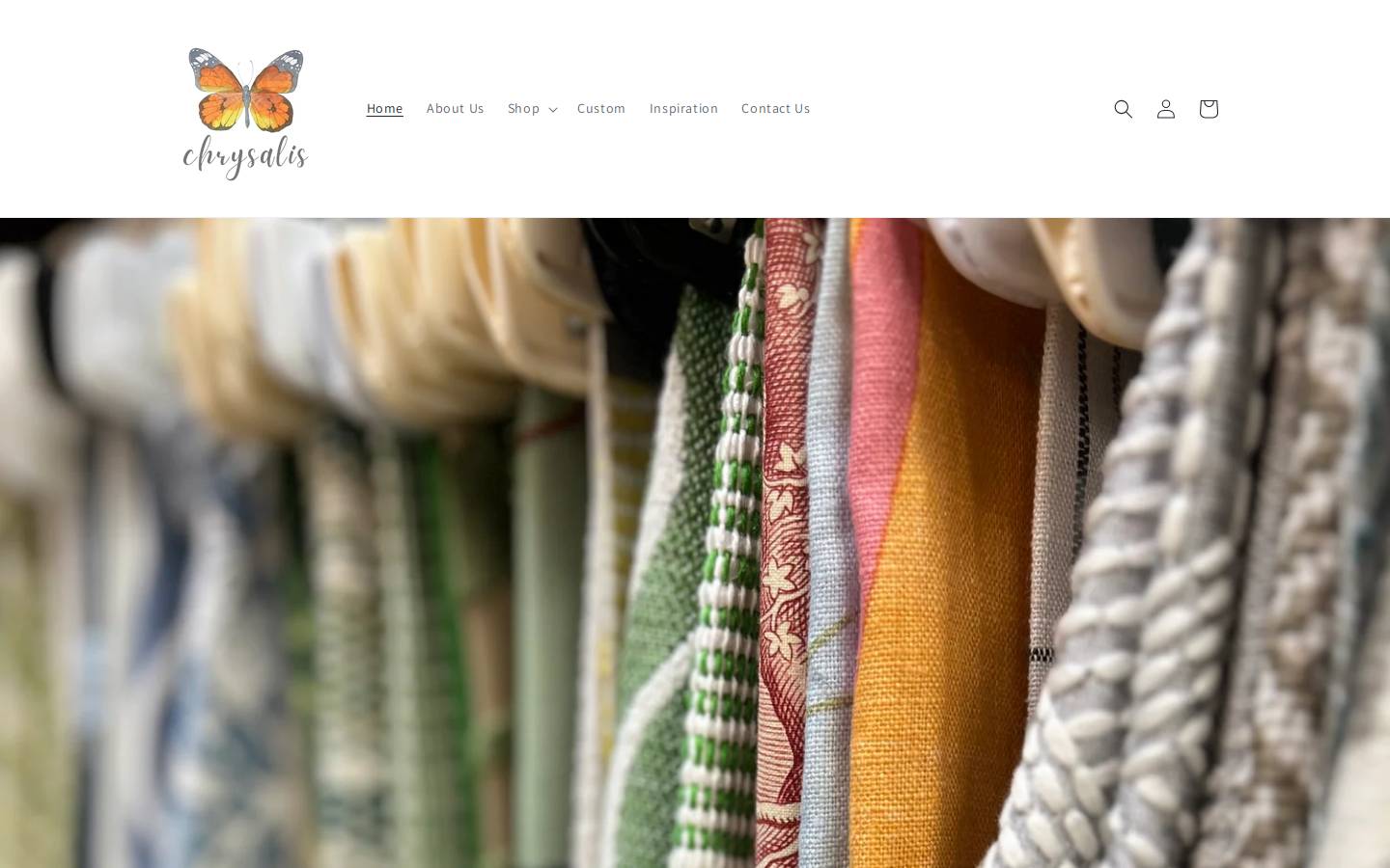 chrysalisfabric.com homepage screenshot