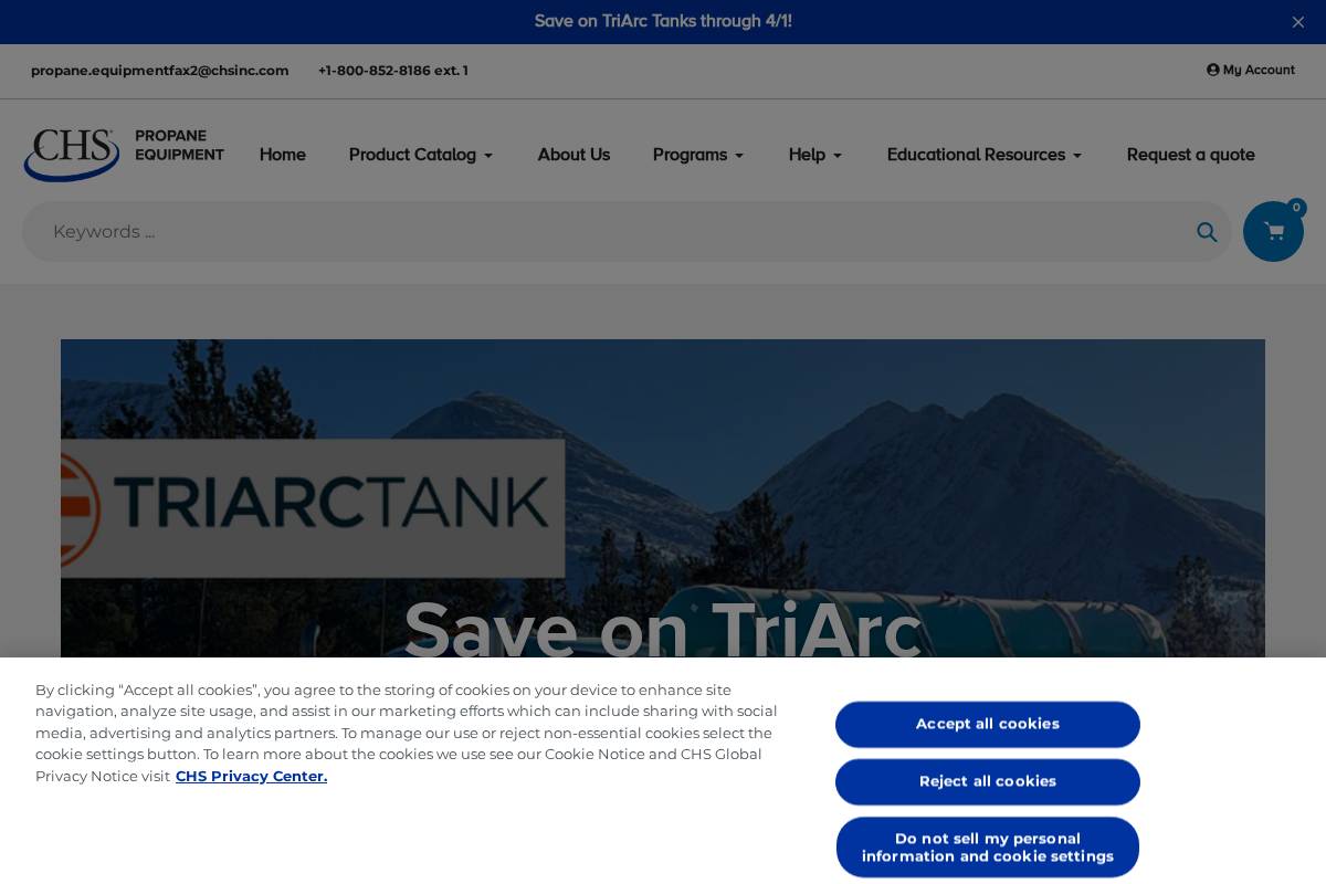 chspropaneequipment.com homepage screenshot