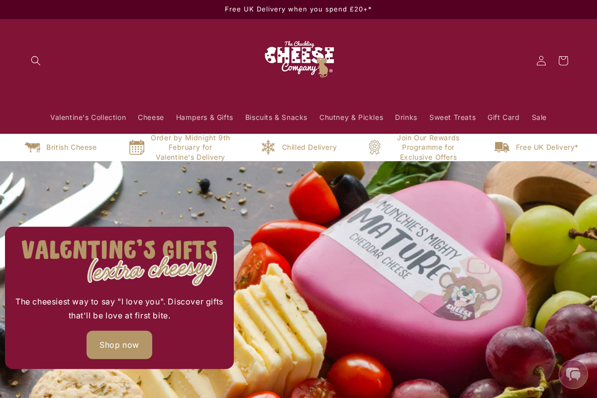 The Chuckling Cheese Company homepage screenshot