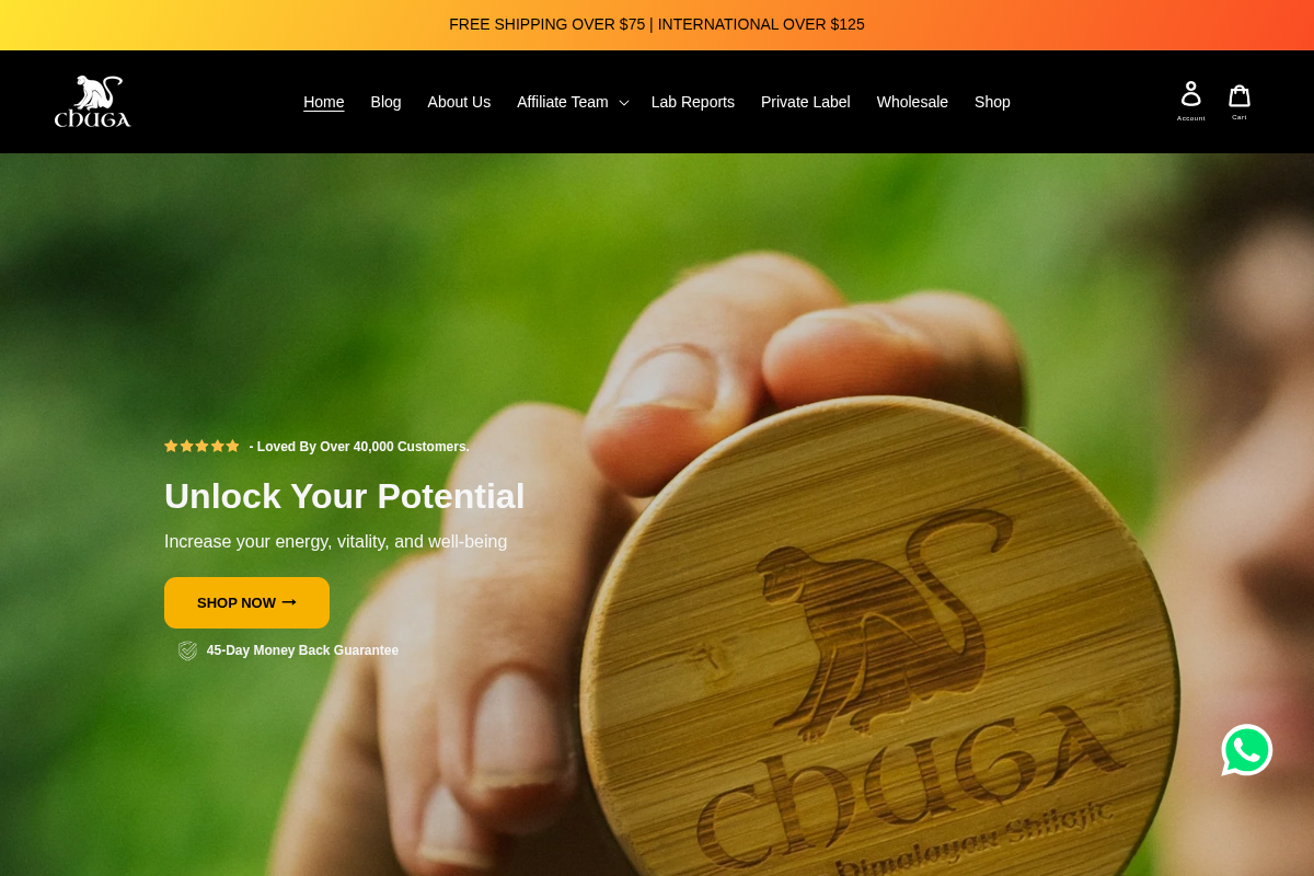 Chuga Shilajit homepage screenshot