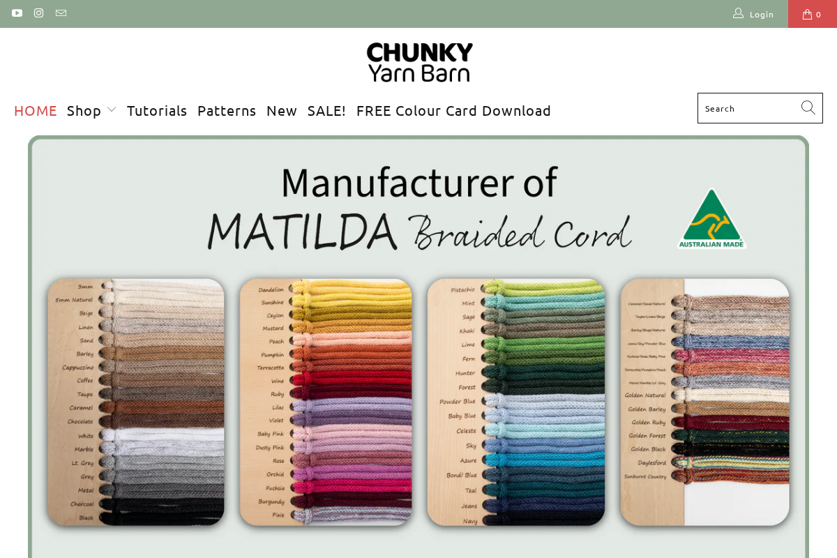 Chunky Yarn Barn homepage screenshot