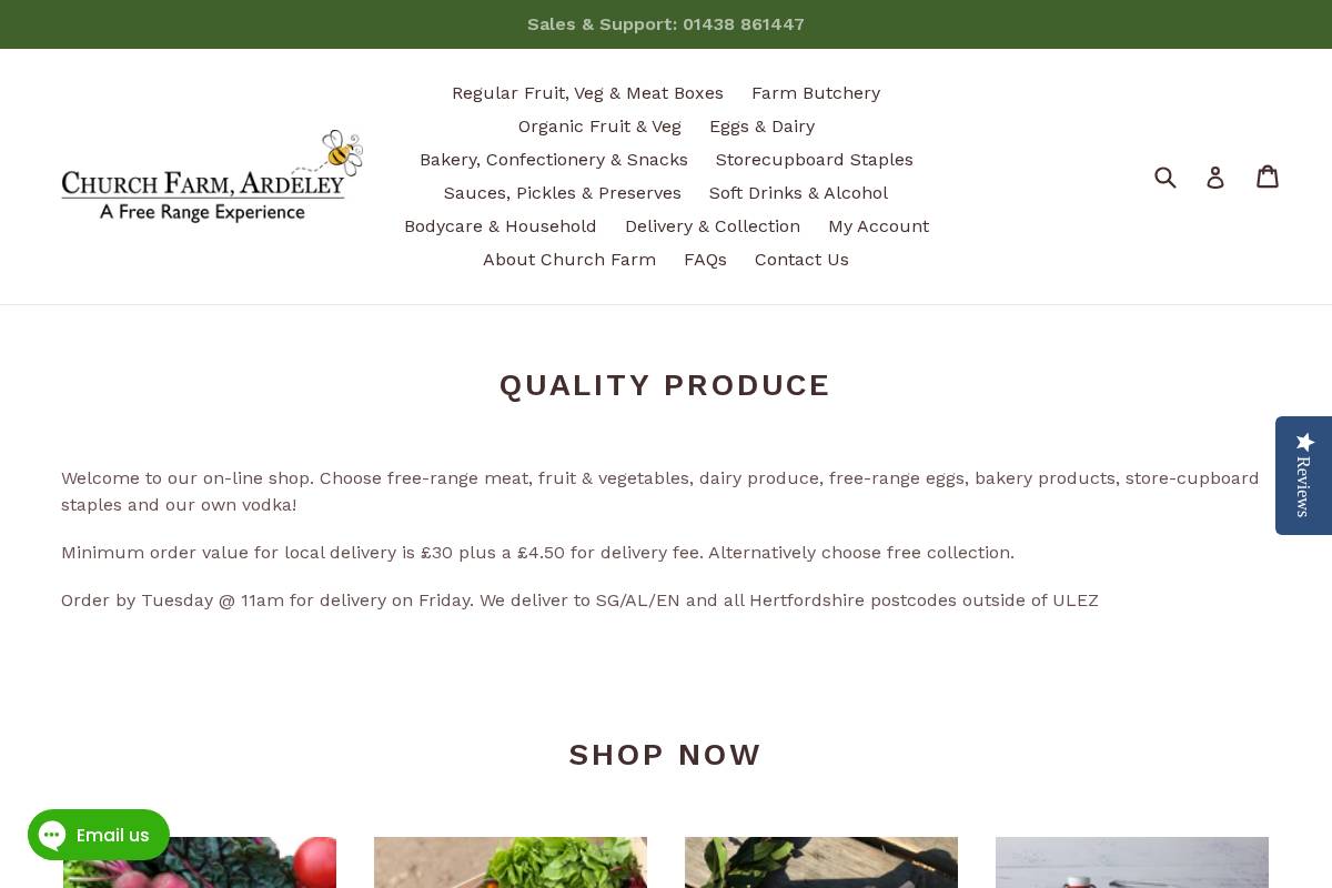 CHURCH FARM STORE homepage screenshot