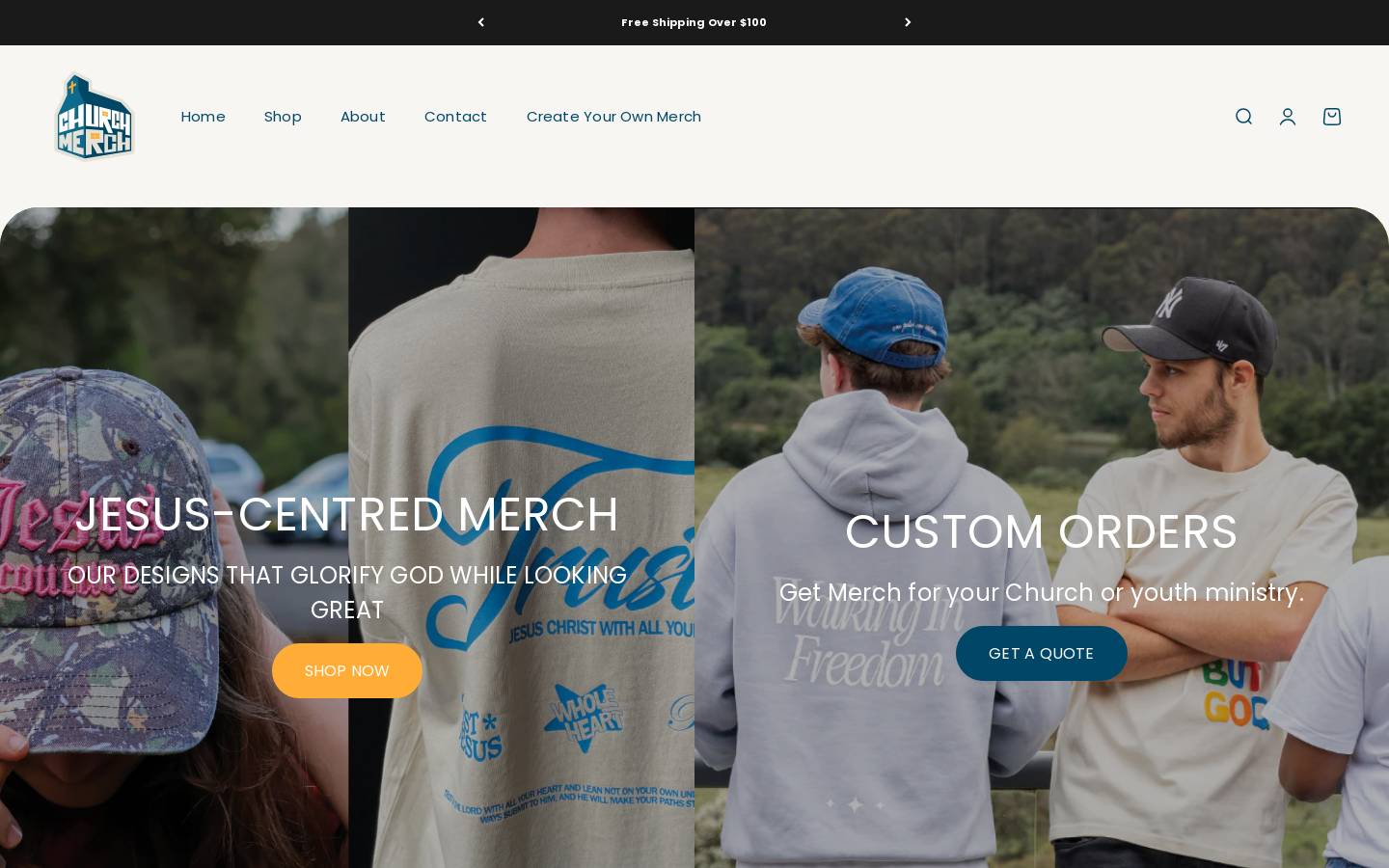 churchmerchau.com homepage screenshot