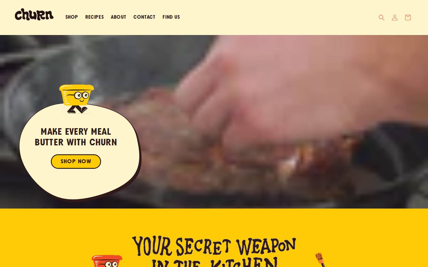 churnfoods.com homepage screenshot