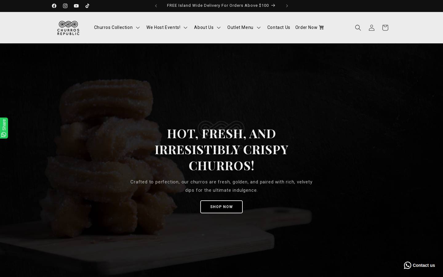 churrosrepublic.com homepage screenshot