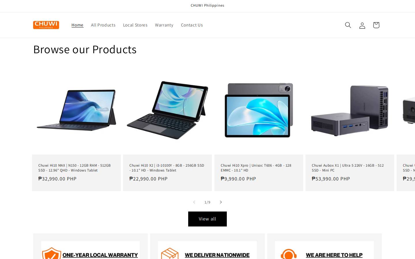 chuwiphilippines.com homepage screenshot