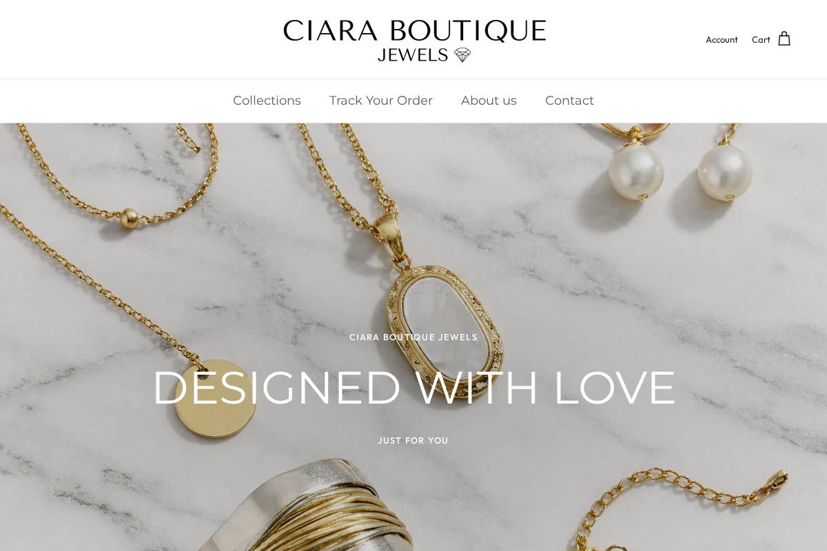 Ciara Boutique homepage screenshot
