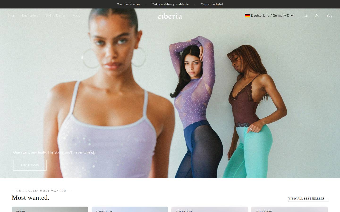 Ciberia Shop homepage screenshot