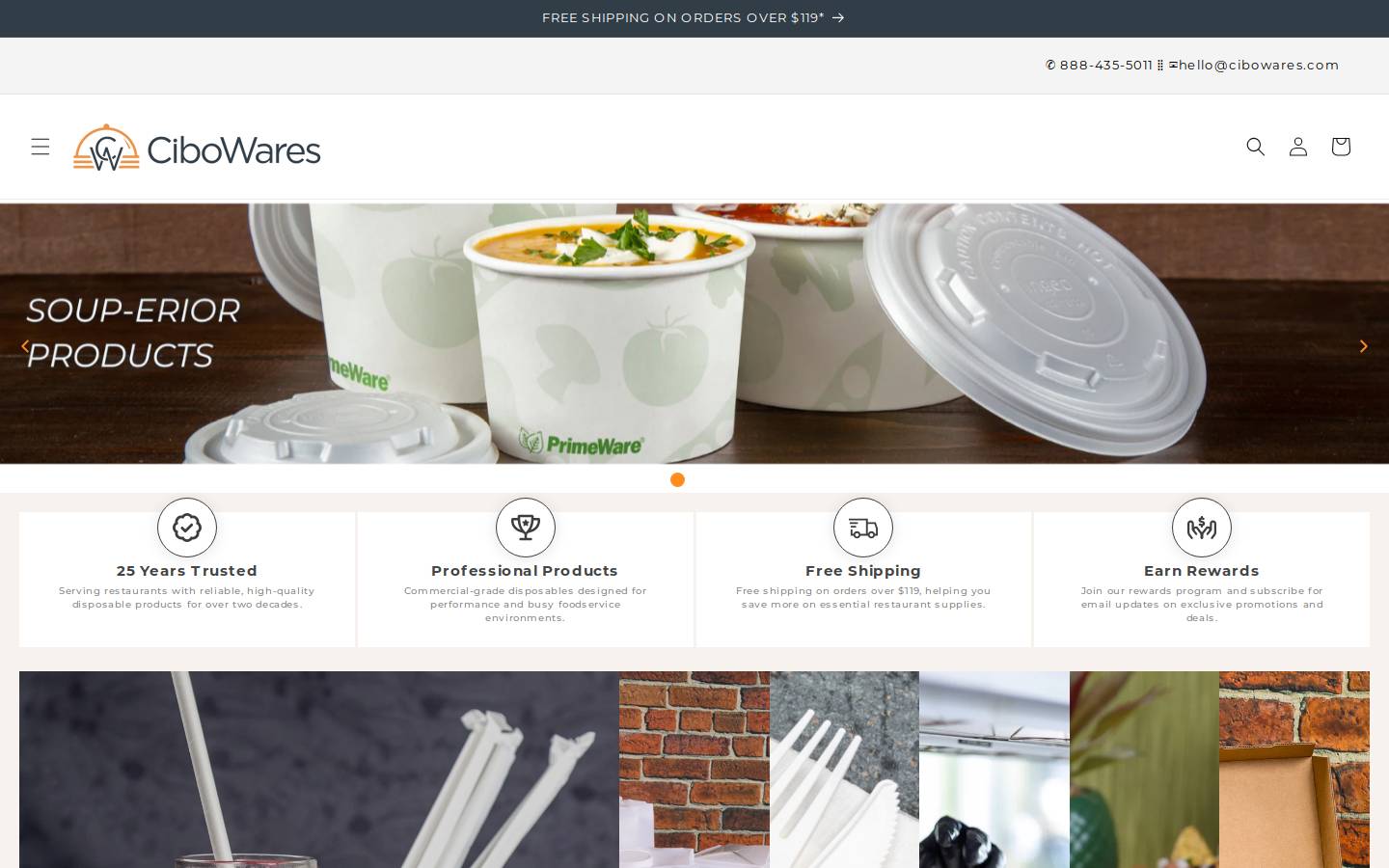 cibowares.com homepage screenshot