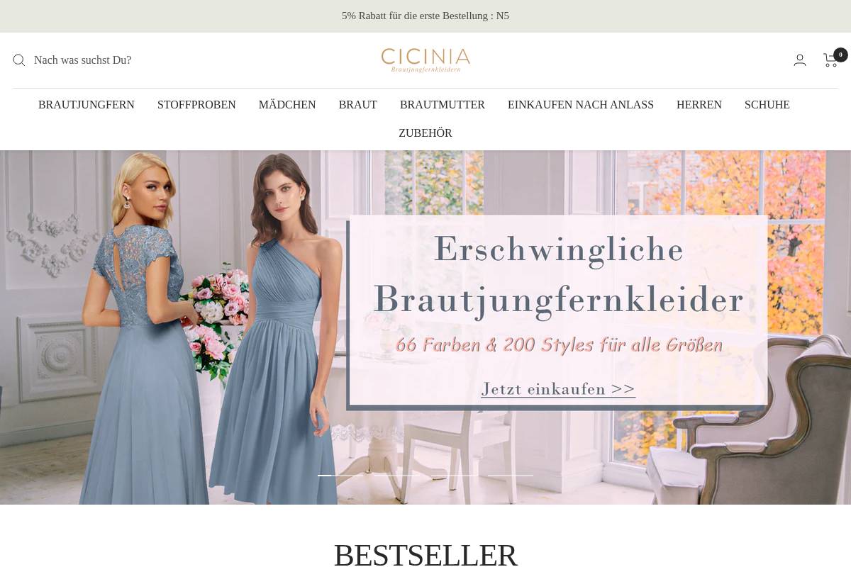 cicinia.com homepage screenshot