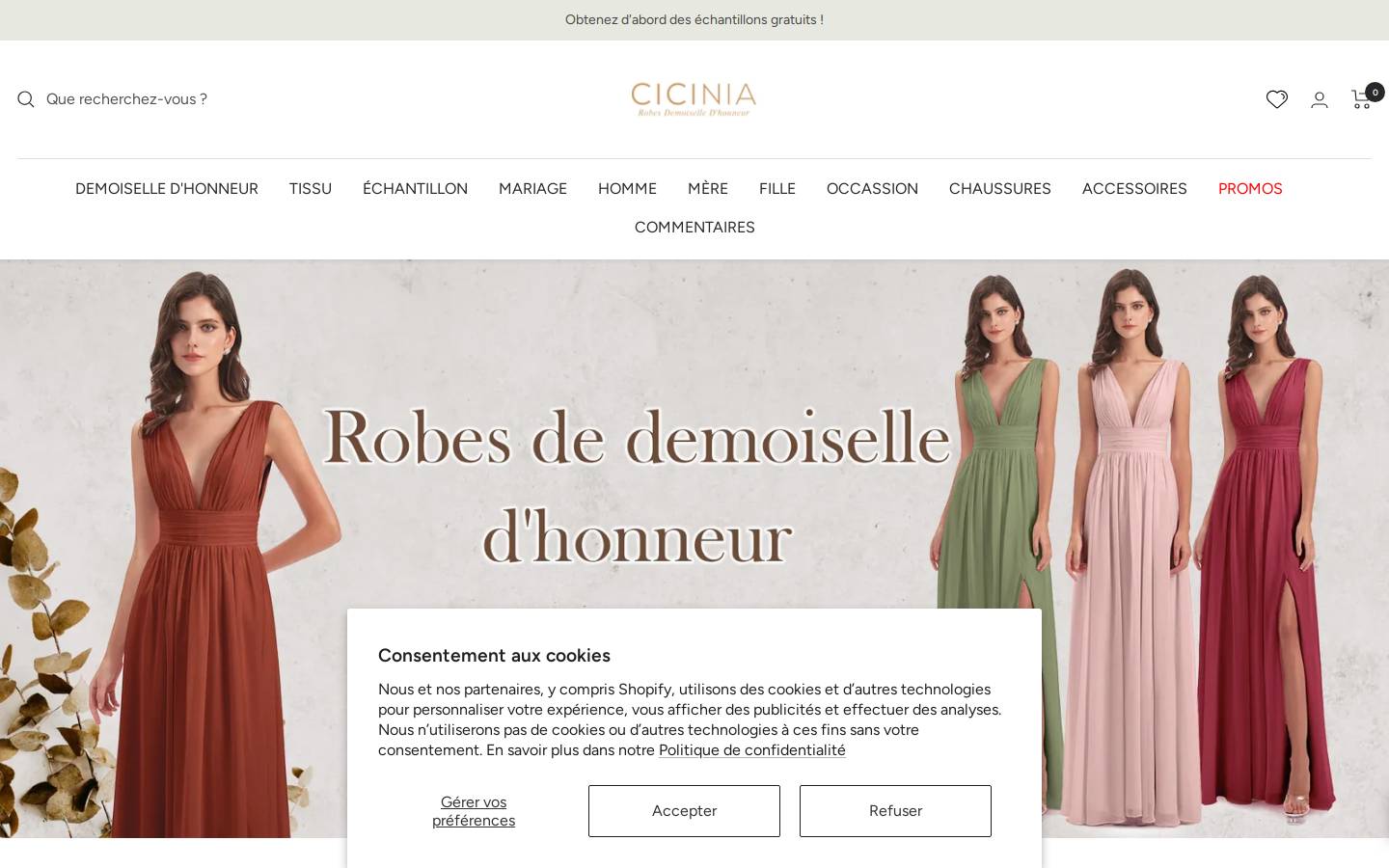 Cicinia homepage screenshot