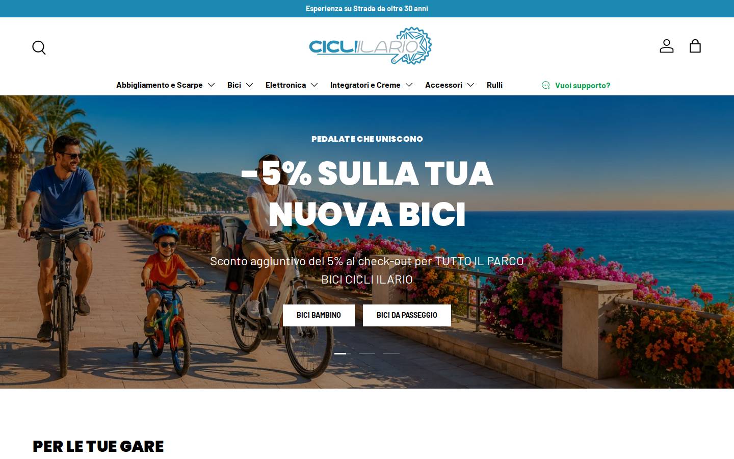 Cicliilario homepage screenshot