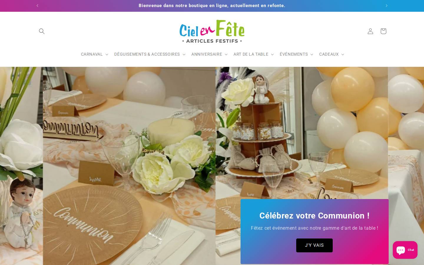 ciel-en-fete.fr homepage screenshot