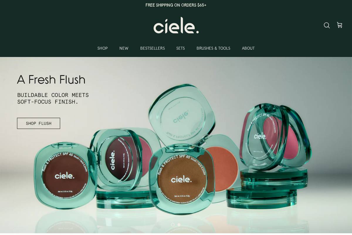 Cielecosmetics homepage screenshot