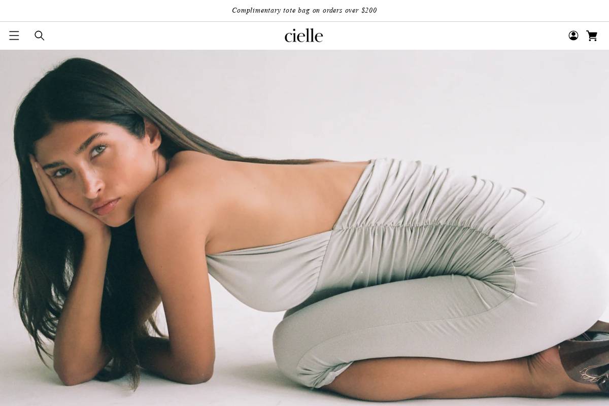 cielleclothing.com homepage screenshot
