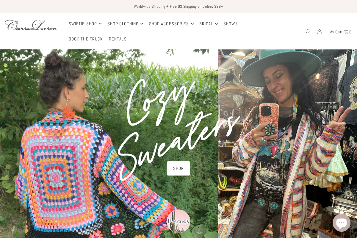 Cierra Lauren homepage screenshot