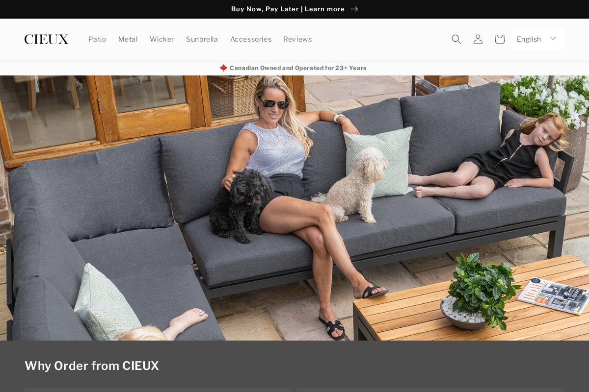 cieuxpatio.ca homepage screenshot