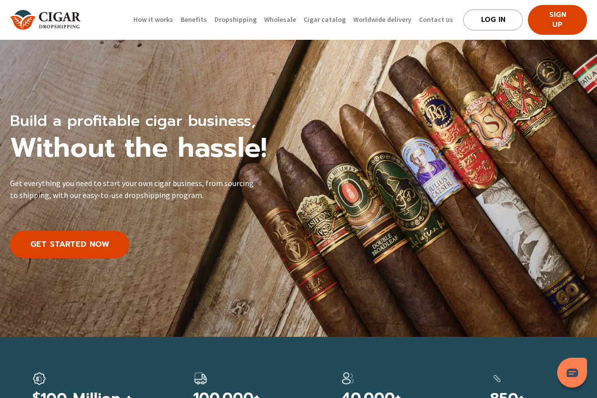 Cigar Dropshipping homepage screenshot