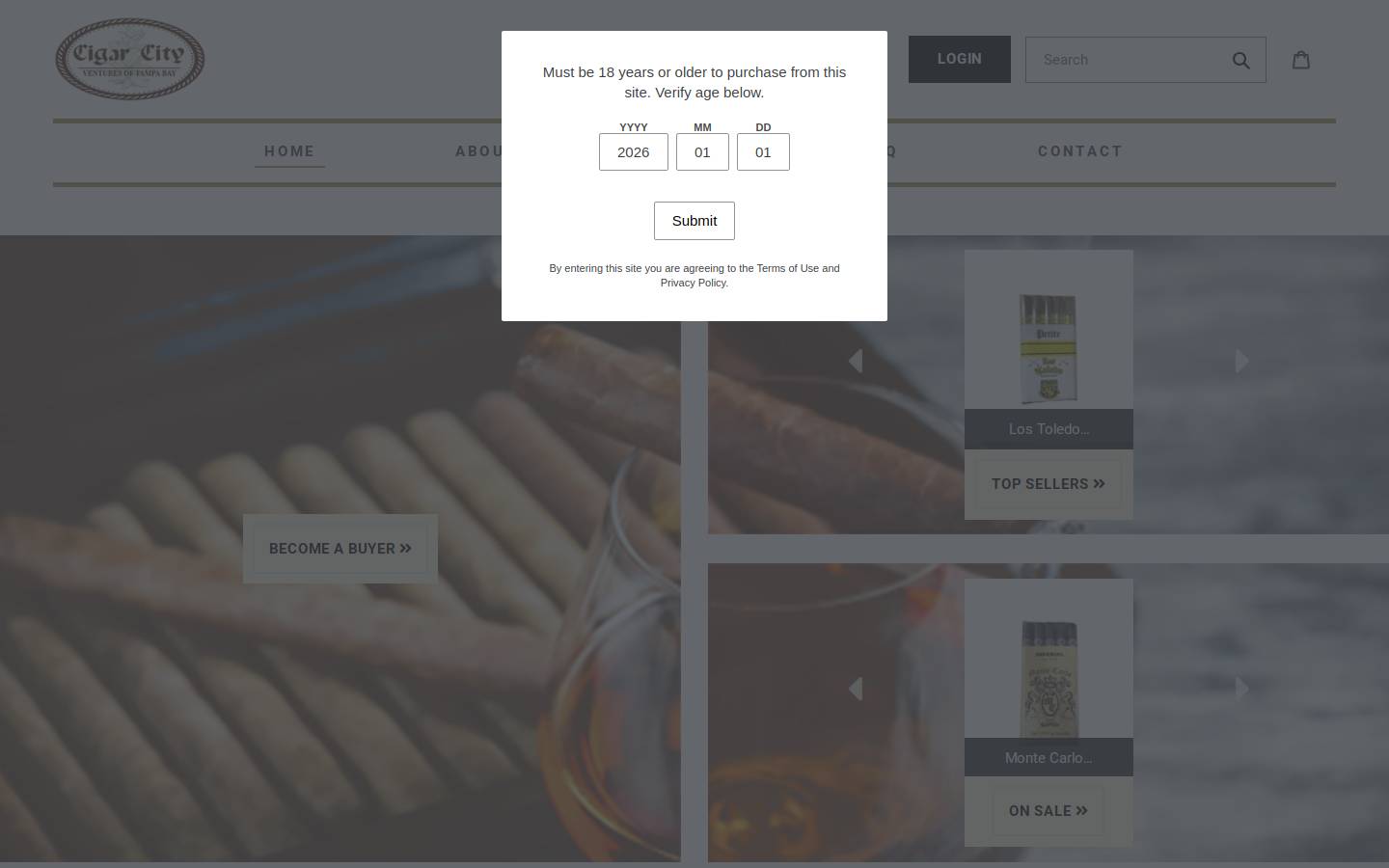 cigarcityventures.com homepage screenshot