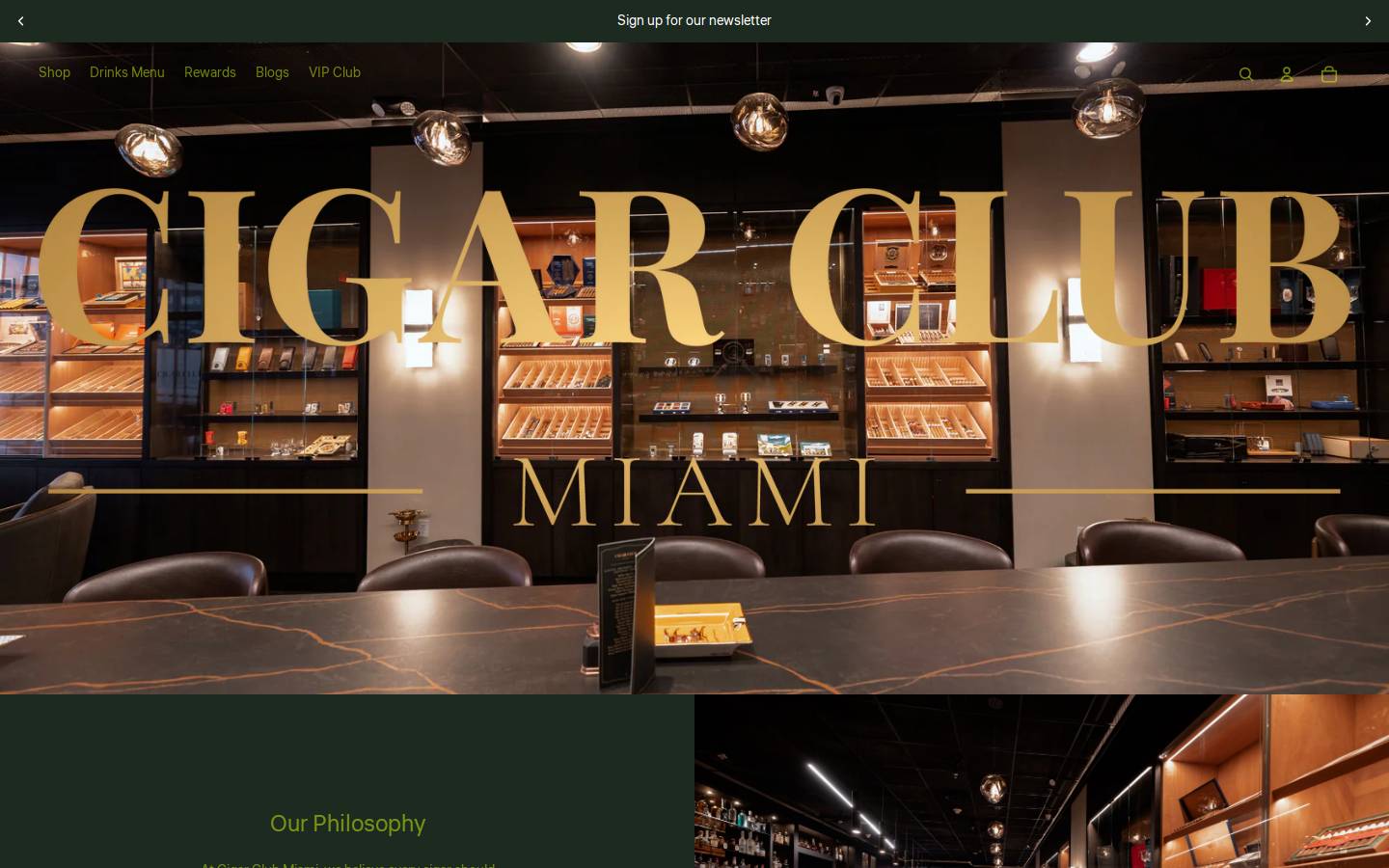 cigarclubmiami.com homepage screenshot