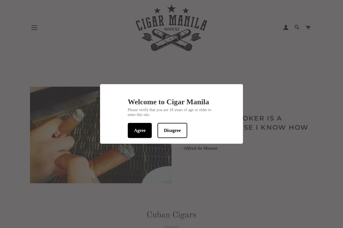 cigarmanila.com homepage screenshot