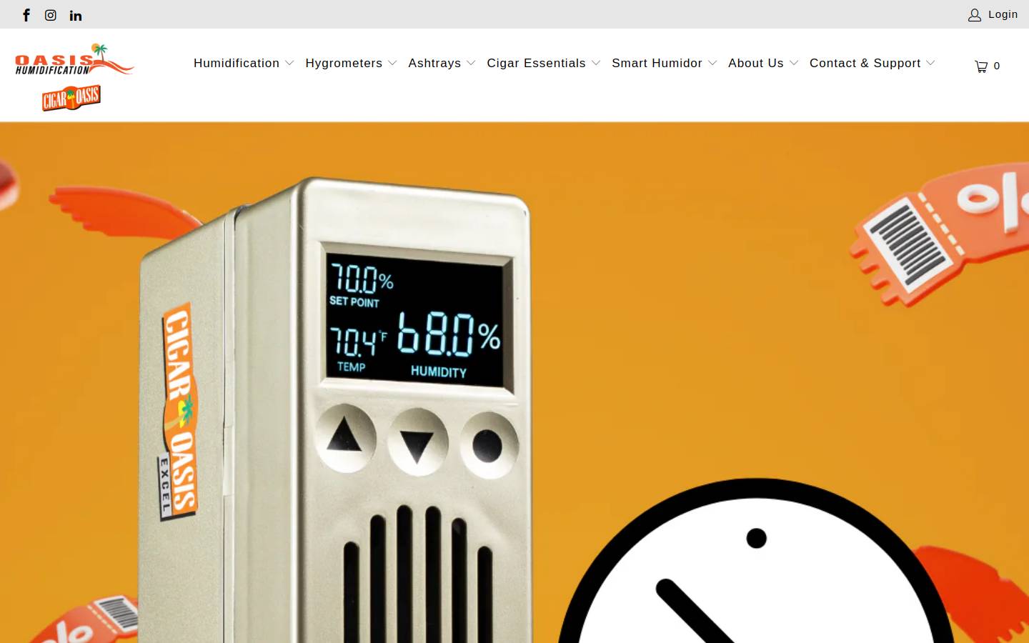 Cigar Oasis Electronic Cigar Humidifier homepage screenshot