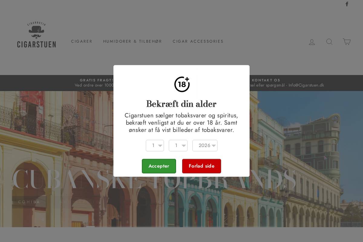 Cigarstuen.dk homepage screenshot
