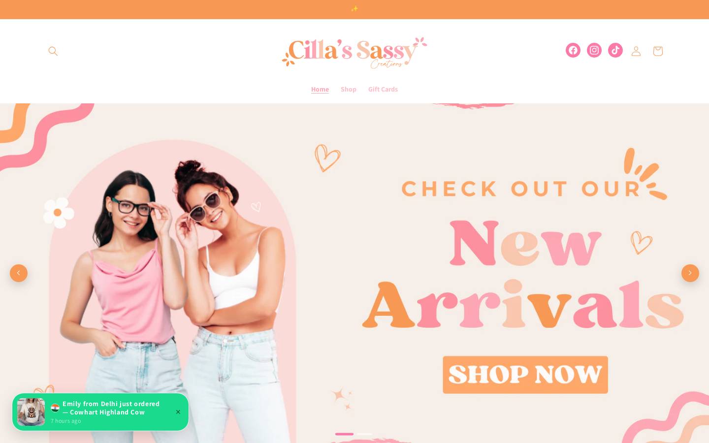 cillassassycreations.com homepage screenshot