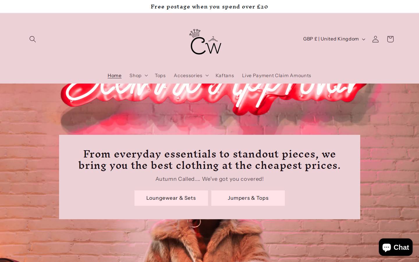 cinderellaswardrobe.co.uk homepage screenshot