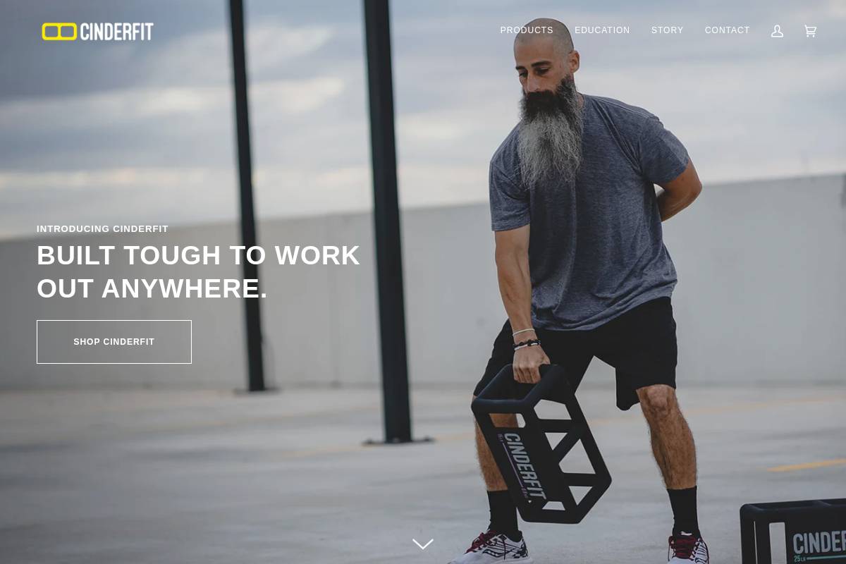 cinderfit.com homepage screenshot